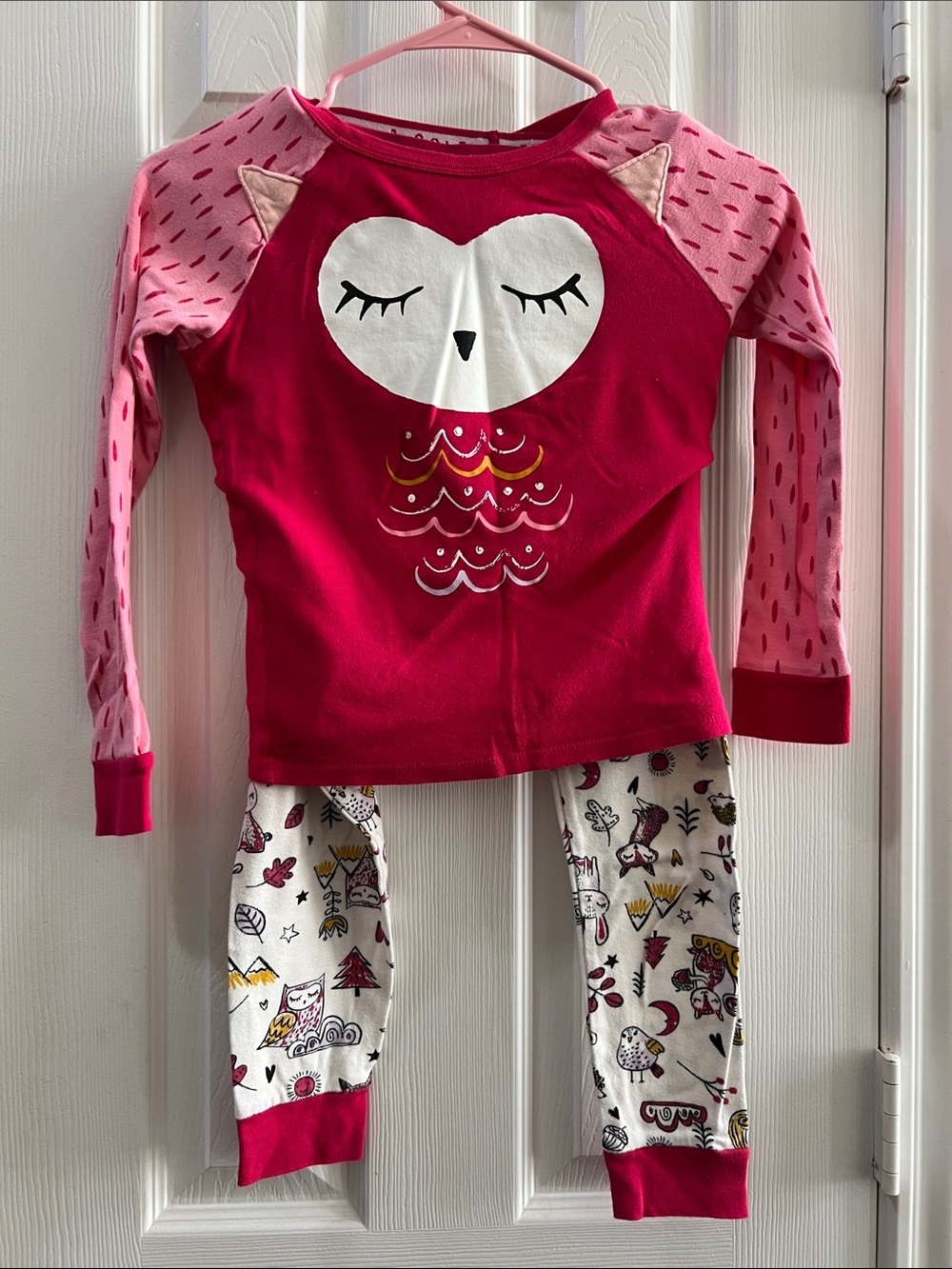 Cat & Jack Pink and Fuchsia Owl Two-Piece Pajama Set